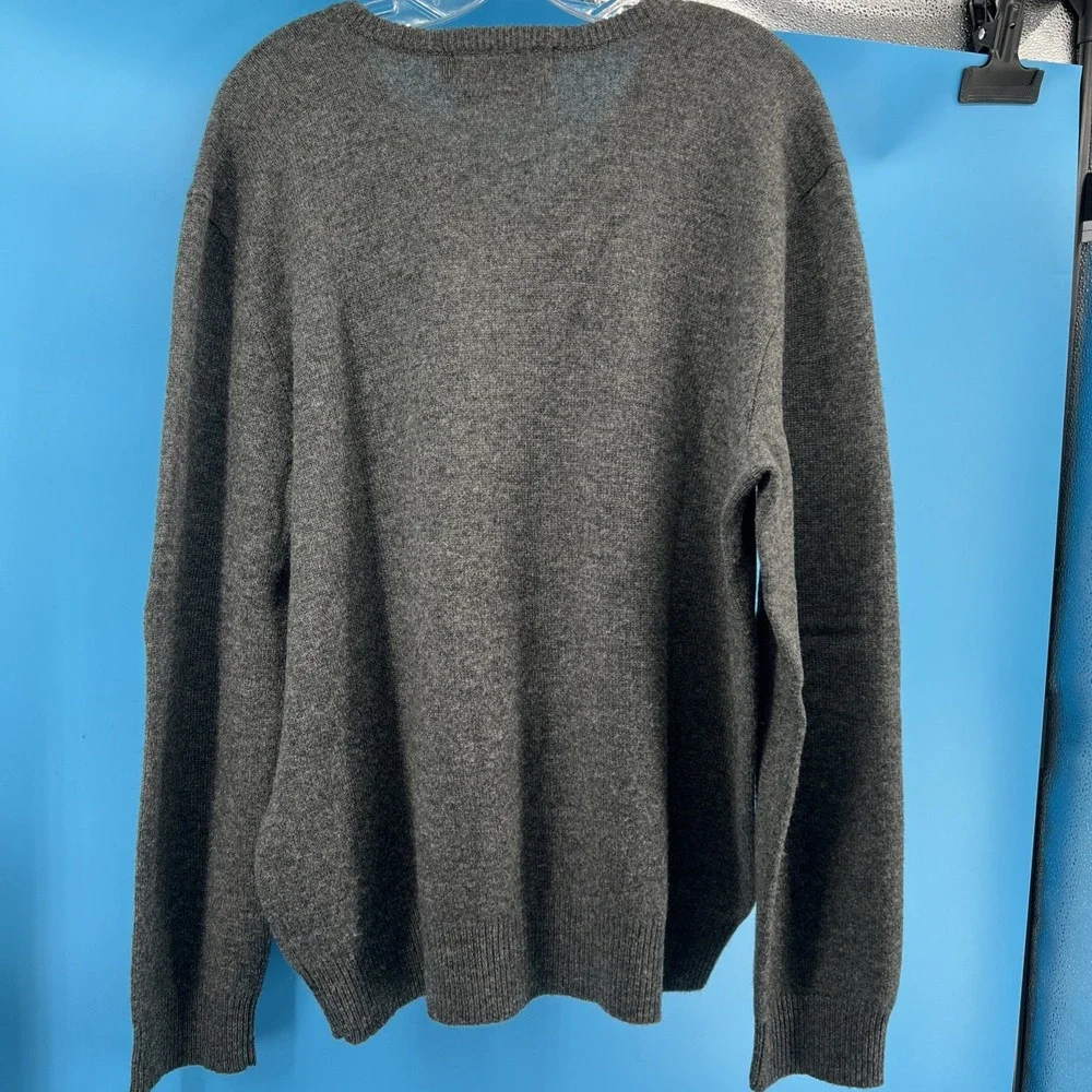 Vintage Polo Ralph Lauren 100% Lambs Wool V Neck Sweater‎ Men's XL Purple Pony